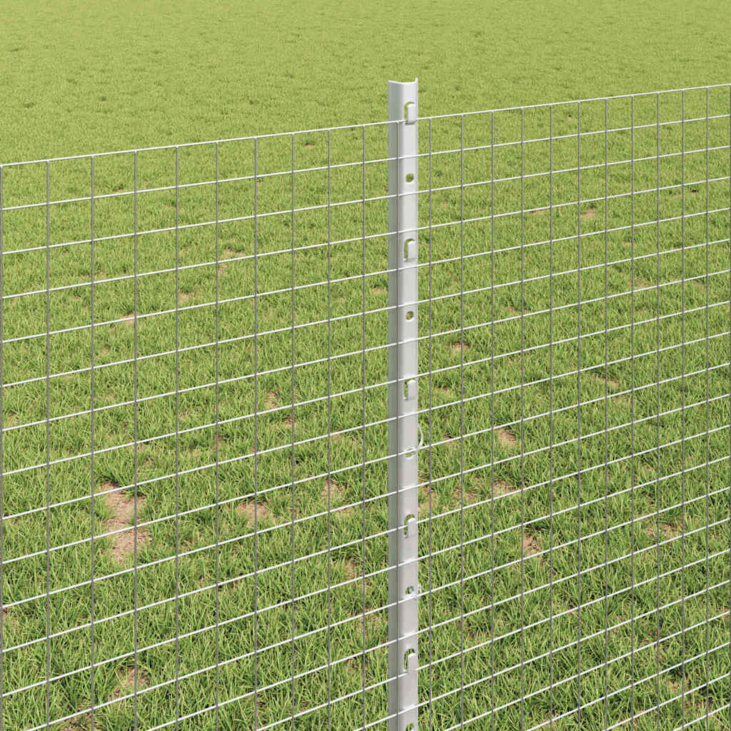 Svejsede trådhegn med stolper 10 x 1 m Galvaniseret stål Sølv