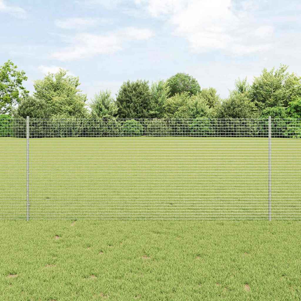 Svejsede trådhegn med stolper 10 x 1 m Galvaniseret stål Sølv