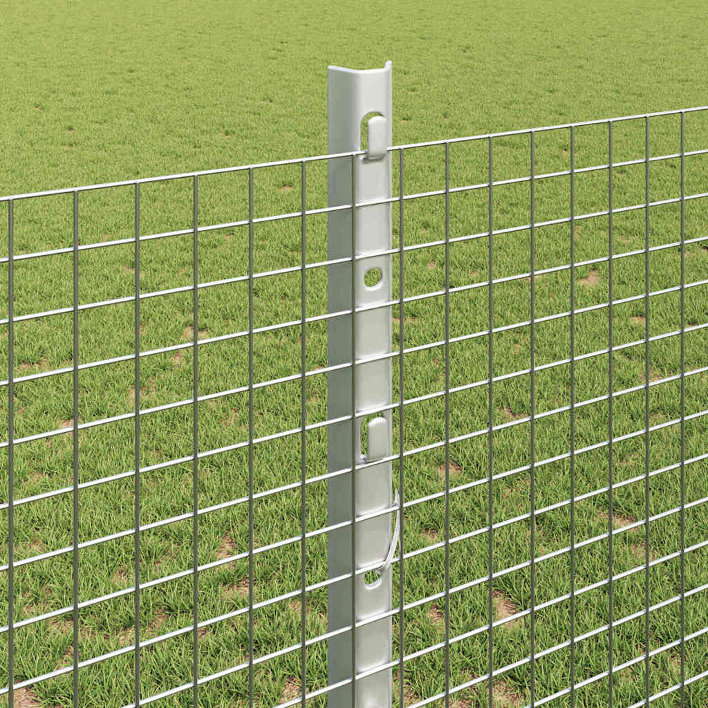 Svejsede trådhegn med stolper 10 x 1,2 m Galvaniseret stål Sølv