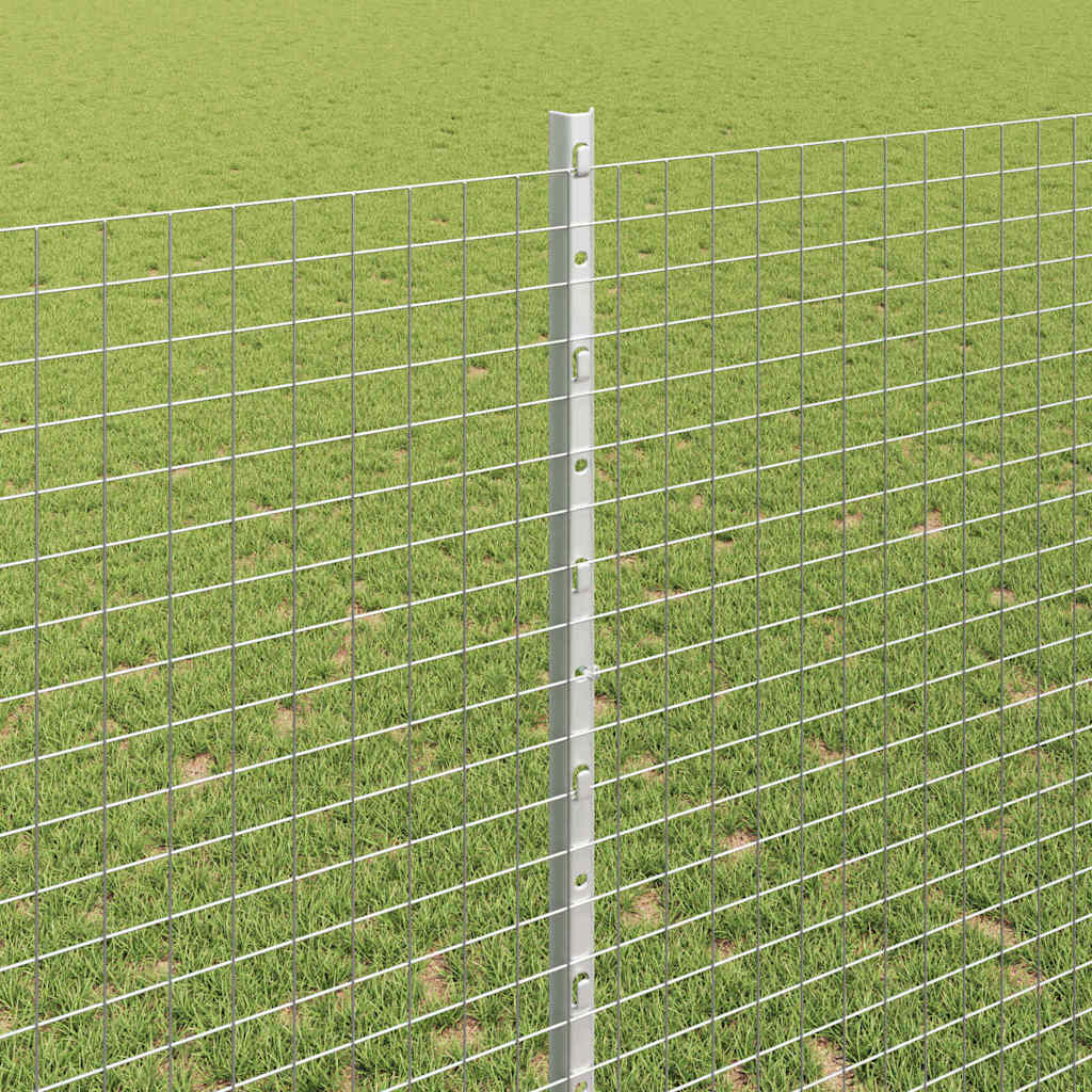 Svejsede trådhegn med stolper 10 x 1,4 m Galvaniseret stål Sølv