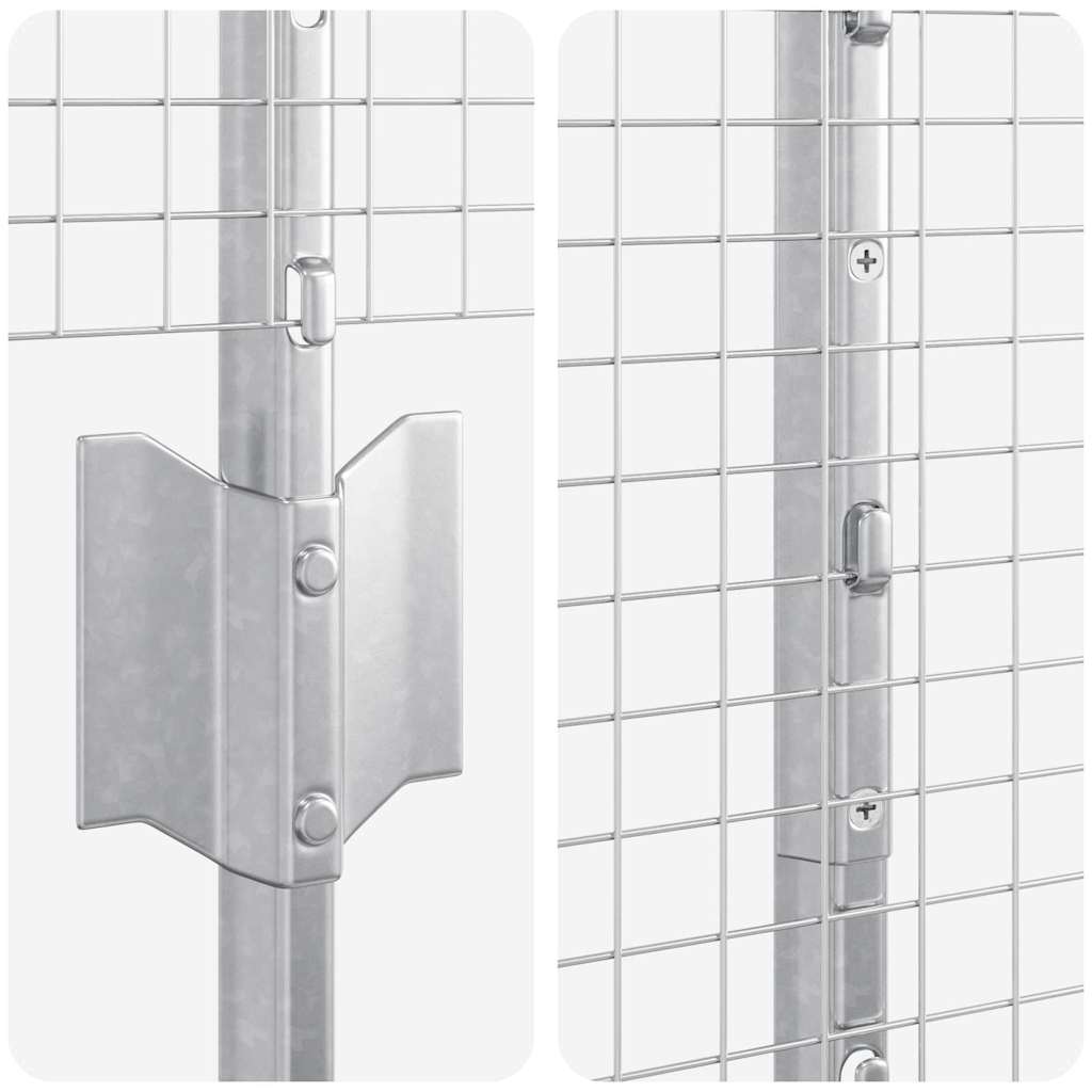 Svejsede trådhegn med stolper 10 x 1,5 m Galvaniseret stål Sølv