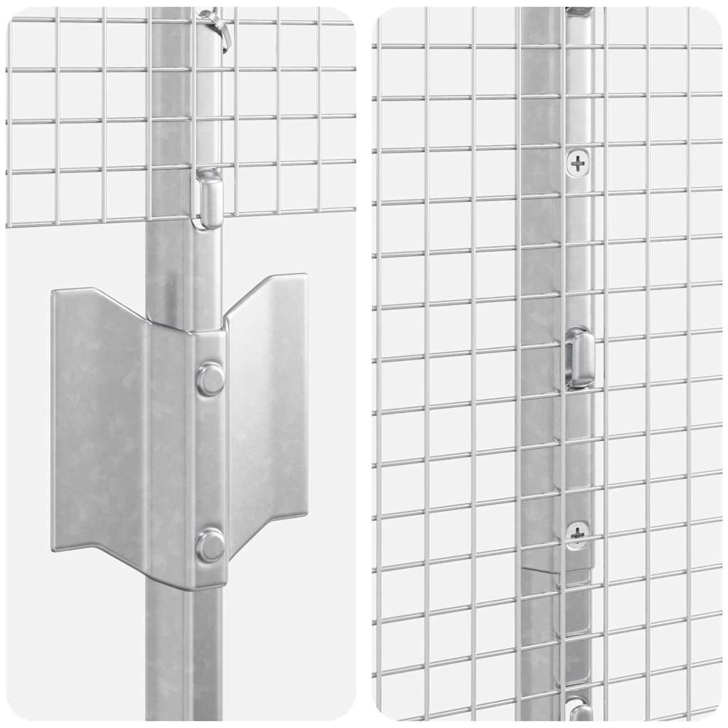Svejsede trådhegn med stolper 10 x 1,6 m Galvaniseret stål Sølv