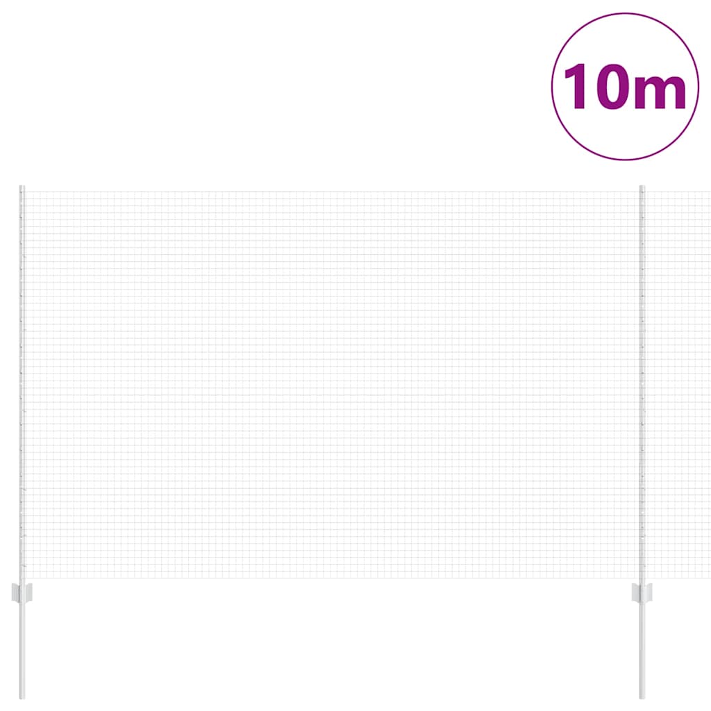 Svejsede trådhegn med stolper 10 x 1,6 m Galvaniseret stål Sølv