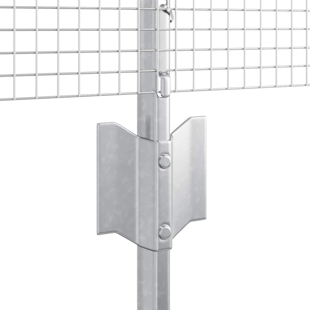 Svejsede trådhegn med stolper 25 x 0,4 m Galvaniseret stål Sølv
