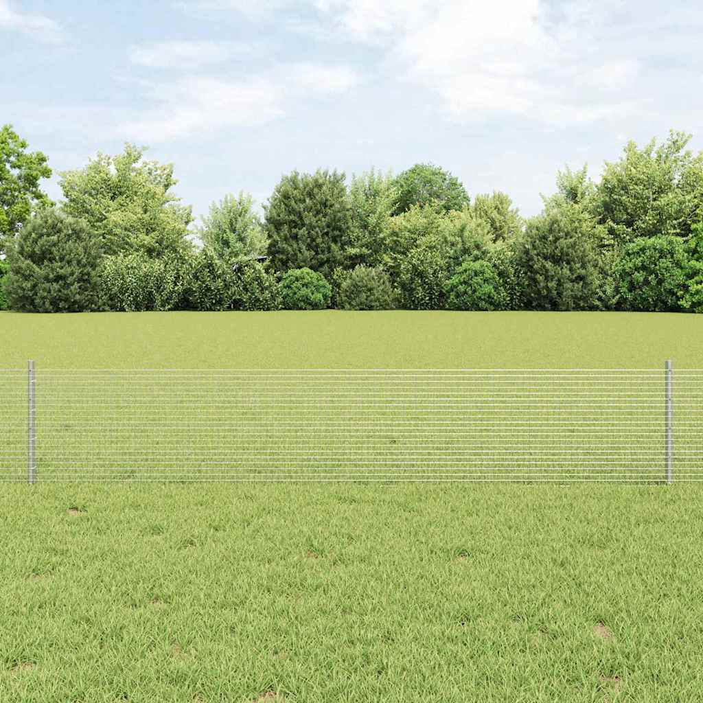 Svejsede trådhegn med stolper 25 x 0,4 m Galvaniseret stål Sølv