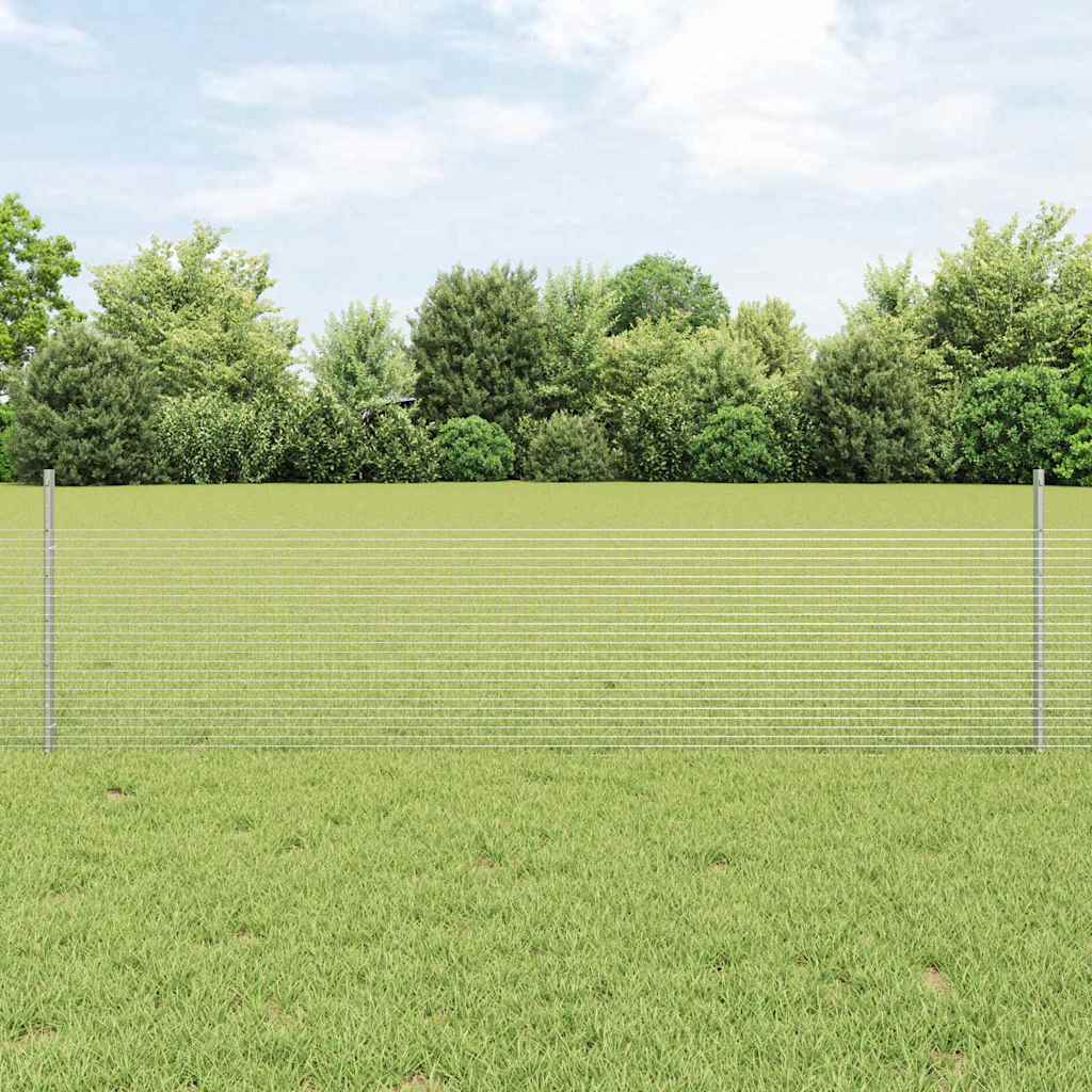 Svejsede trådhegn med stolper 25 x 0,5 m Galvaniseret stål Sølv