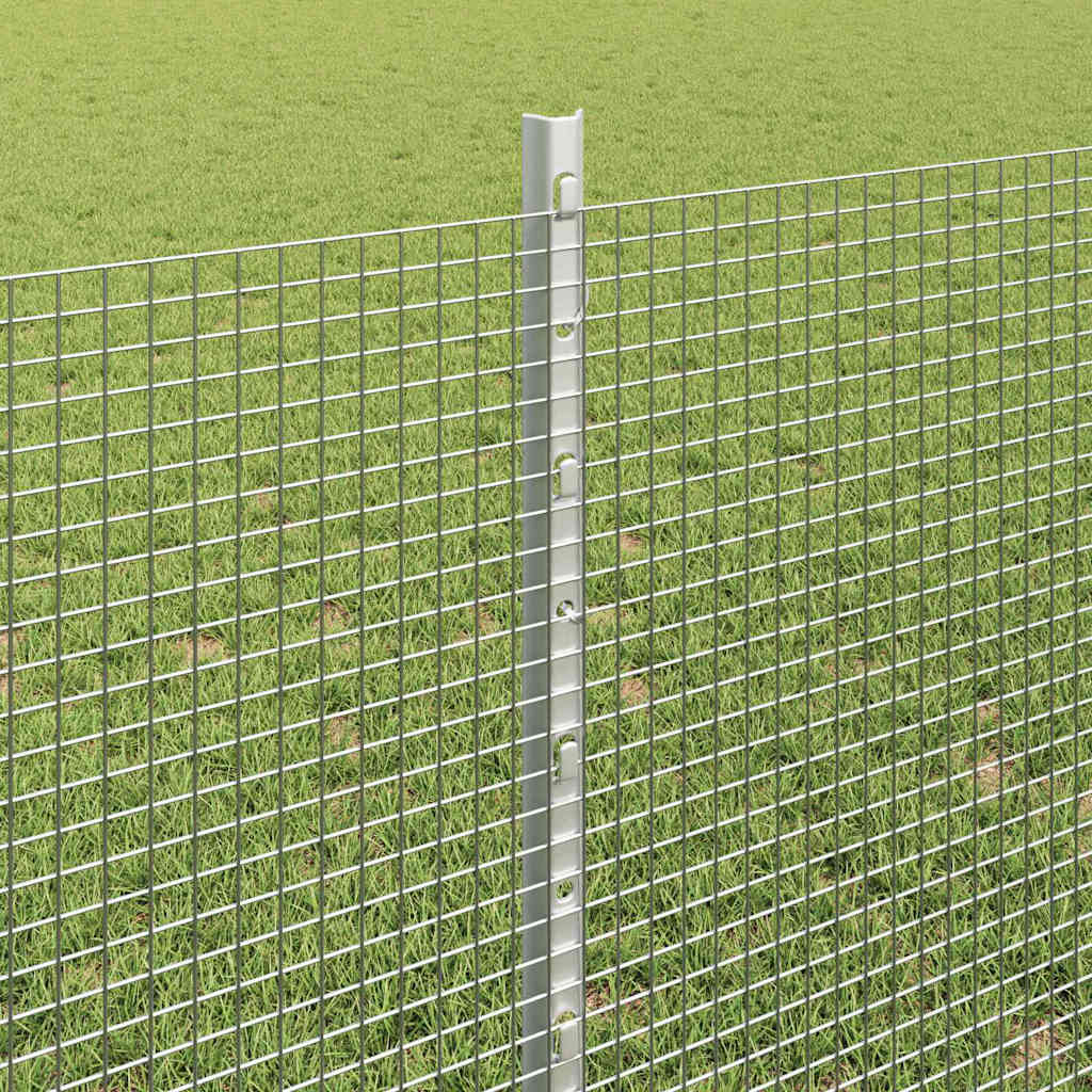 Svejsede trådhegn med stolper 25 x 0,8 m Galvaniseret stål Sølv