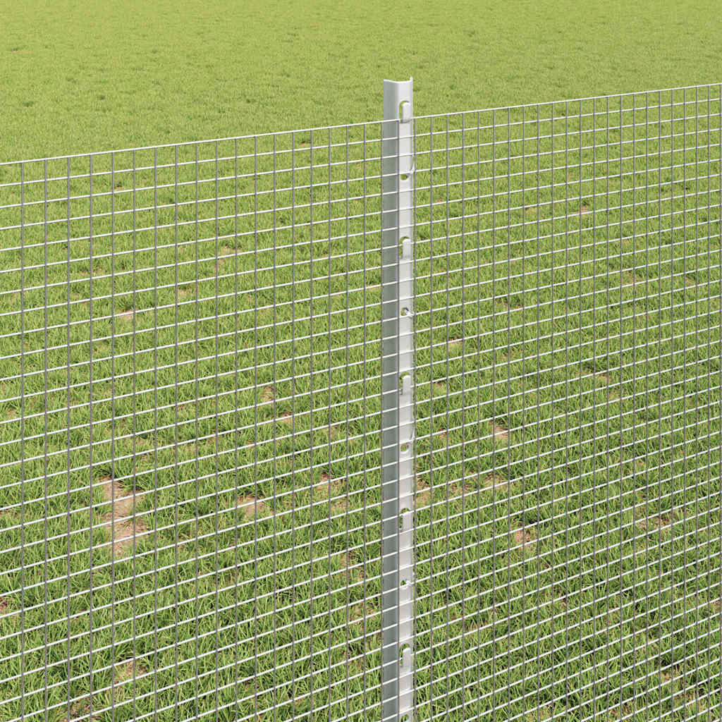 Svejsede trådhegn med stolper 25 x 1 m Galvaniseret stål Sølv