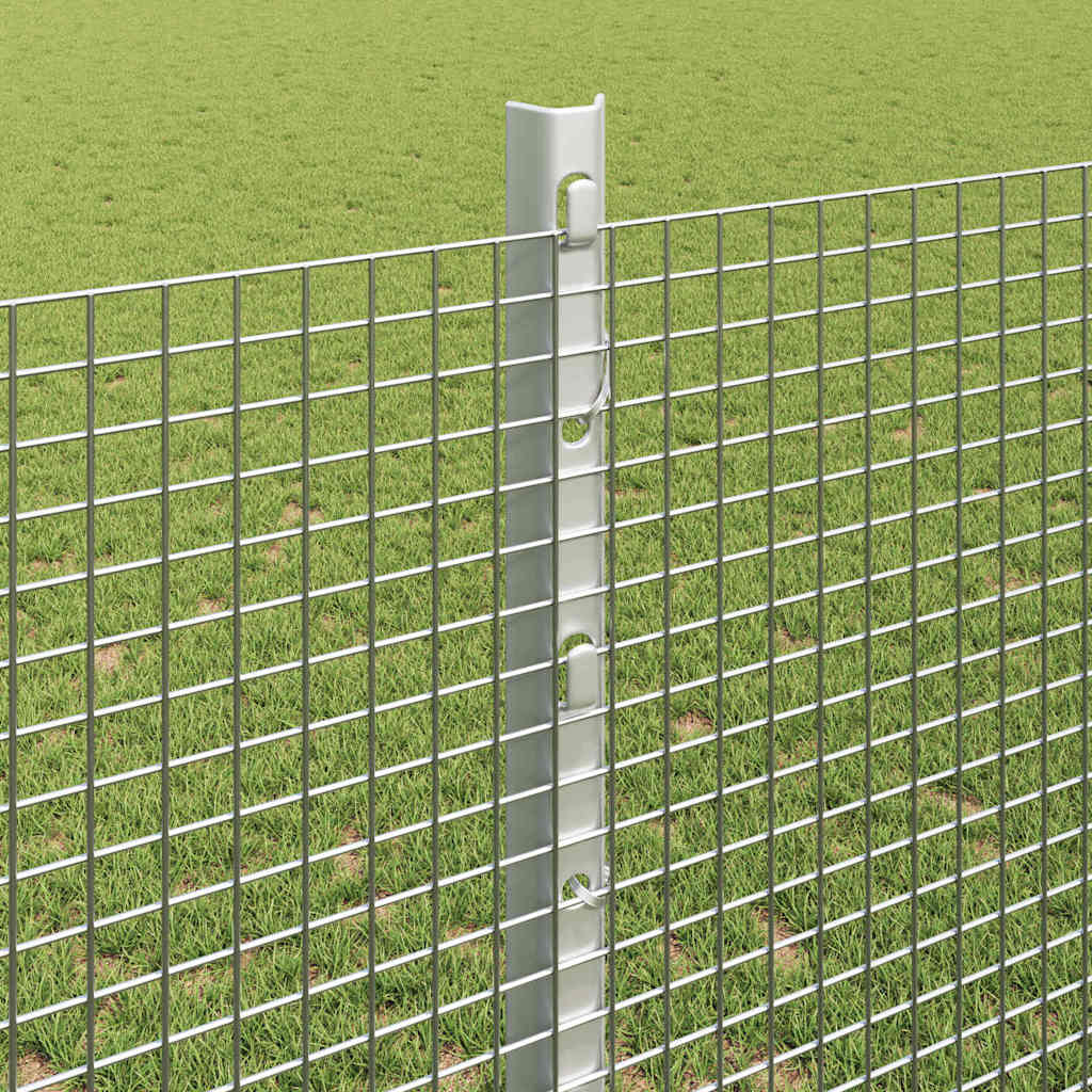 Svejsede trådhegn med stolper 25 x 1,2 m Galvaniseret stål Sølv