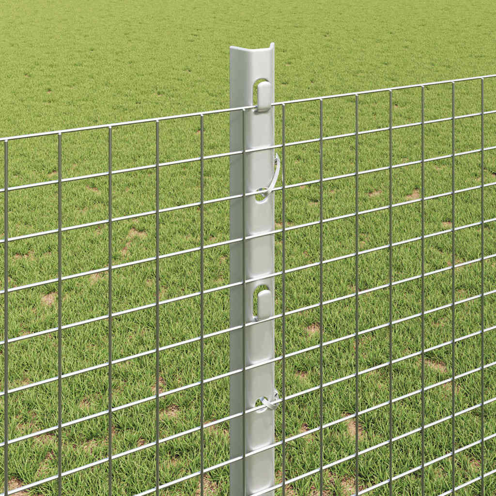 Svejsede trådhegn med stolper 25 x 1,2 m Galvaniseret stål Sølv