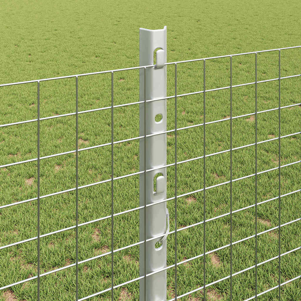 Svejsede trådhegn med stolper 25 x 1,2 m Galvaniseret stål Sølv