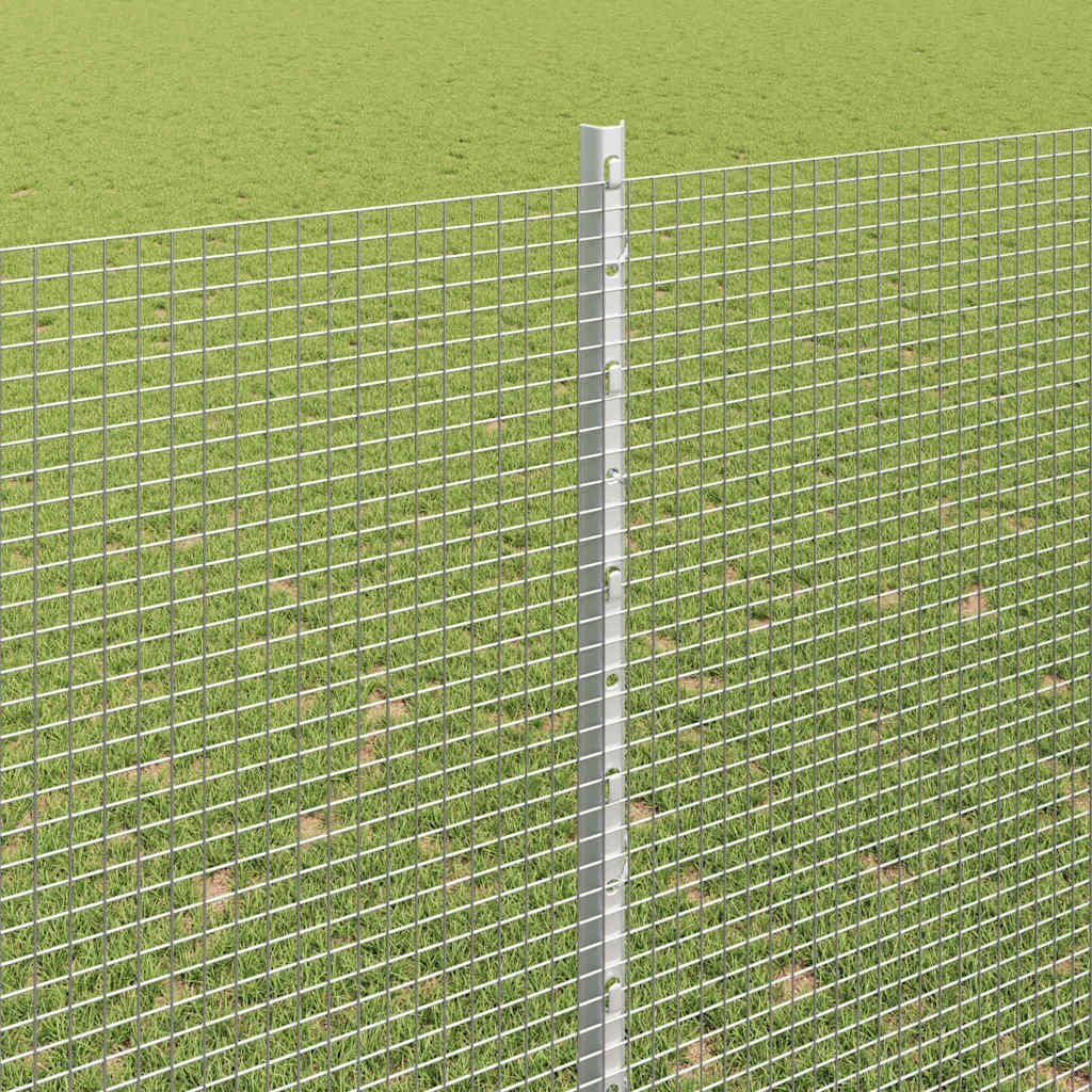 Svejsede trådhegn med stolper 25 x 1,5 m Galvaniseret stål Sølv