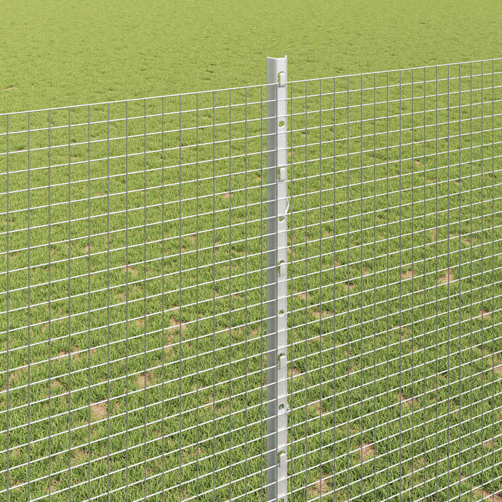 Svejsede trådhegn med stolper 25 x 1,5 m Galvaniseret stål Sølv