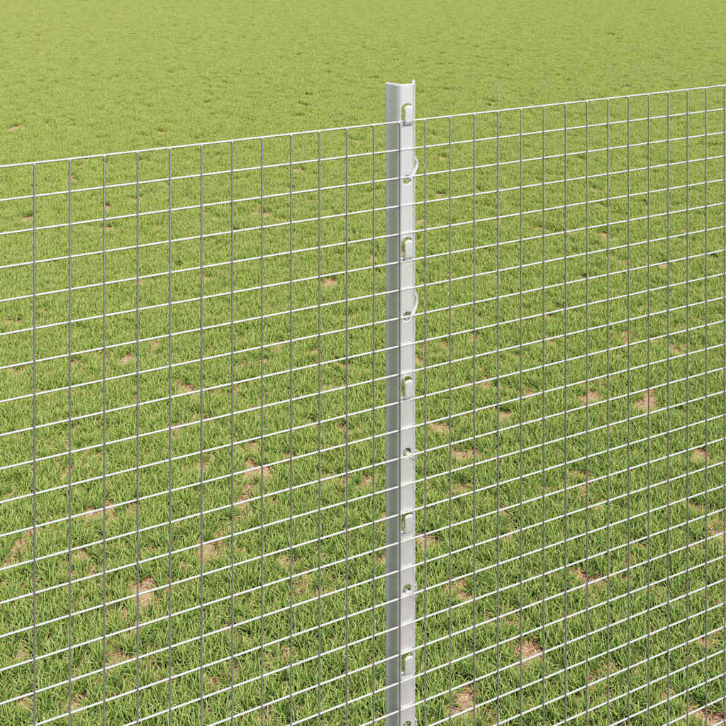 Svejsede trådhegn med stolper 25 x 1,5 m Galvaniseret stål Sølv