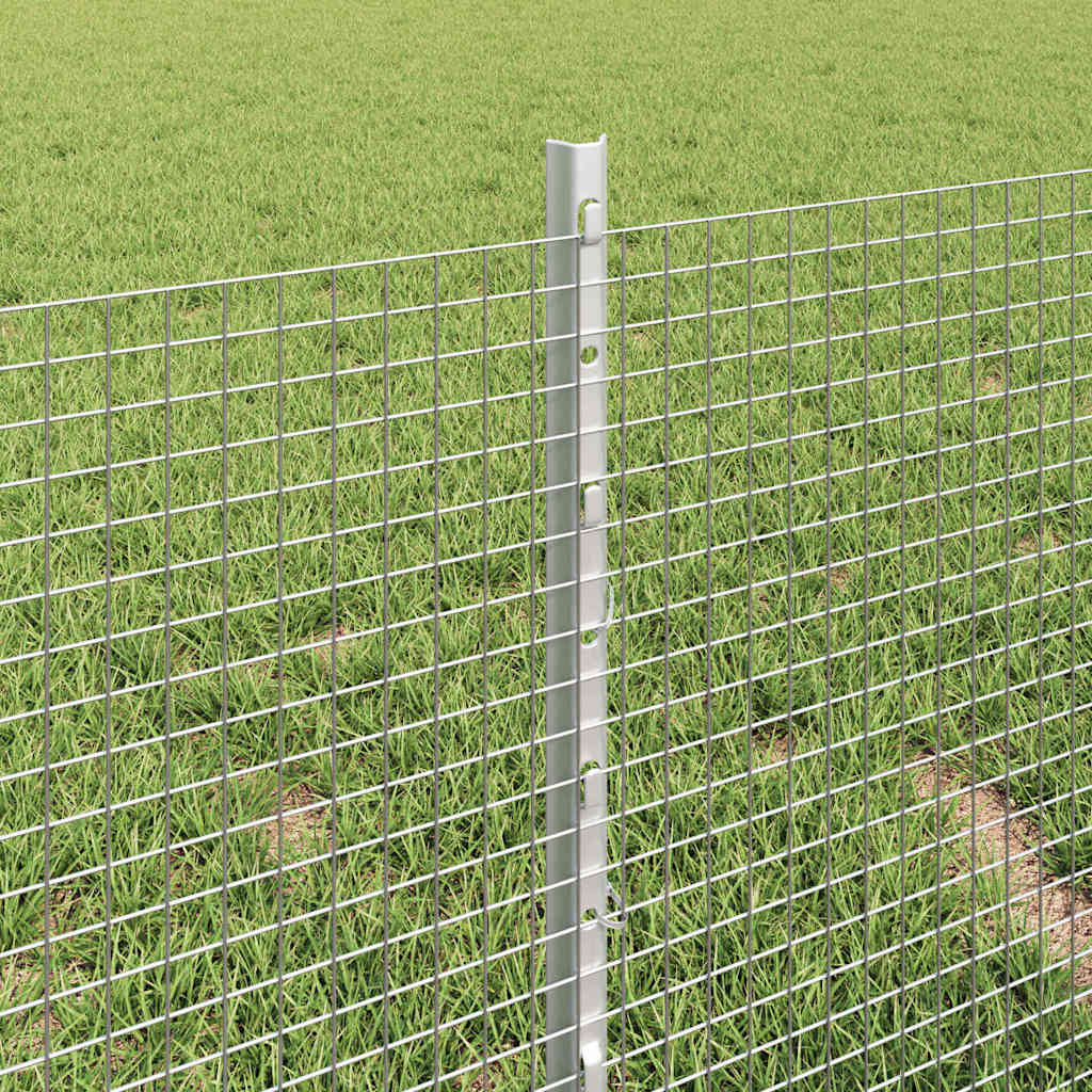 Svejsede trådhegn med stolper 50 x 0,4 m Galvaniseret stål Sølv