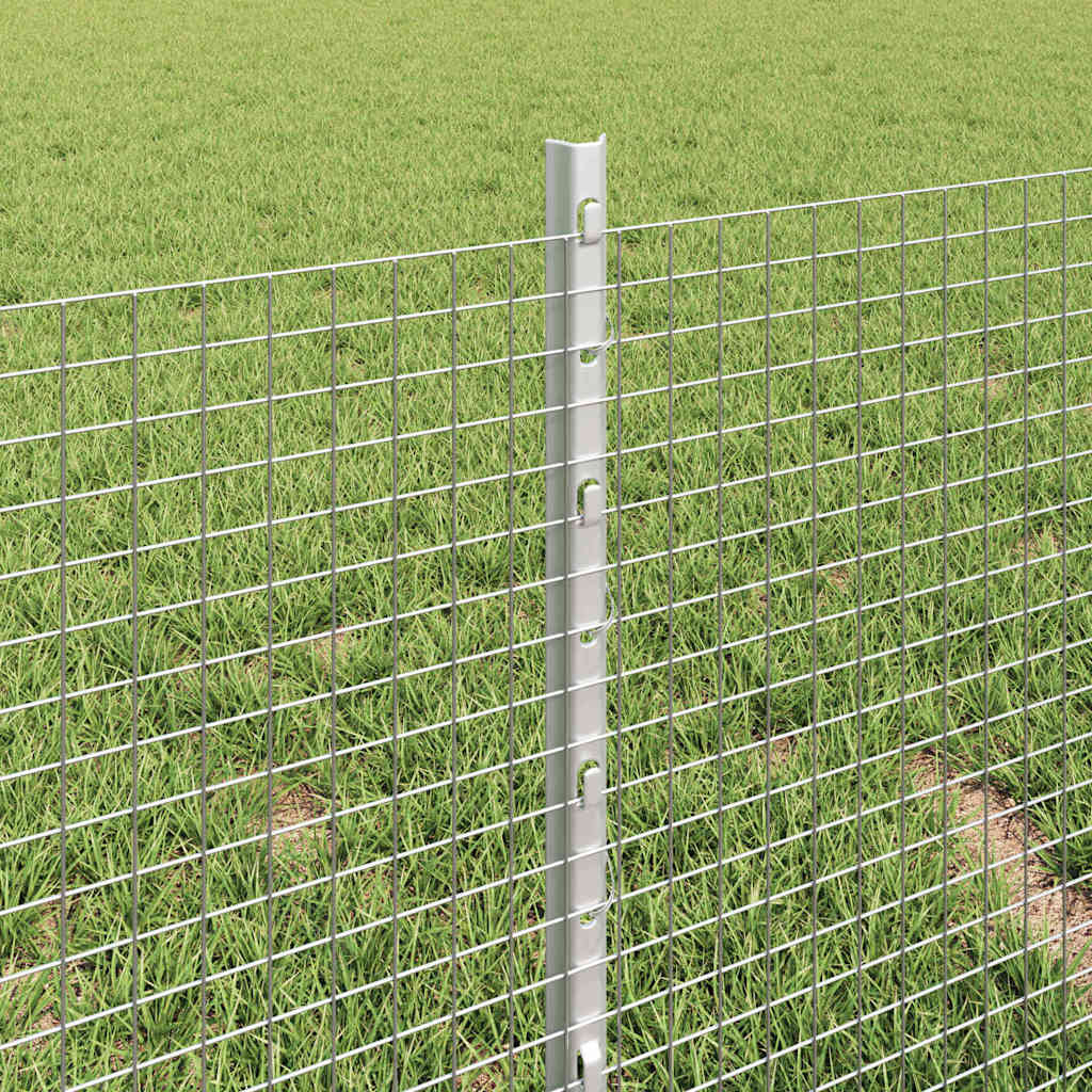 Svejsede trådhegn med stolper 50 x 0,4 m Galvaniseret stål Sølv