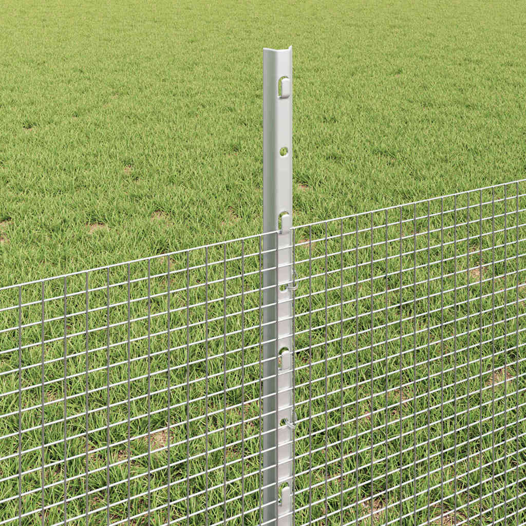 Svejsede trådhegn med stolper 50 x 0,5 m Galvaniseret stål Sølv