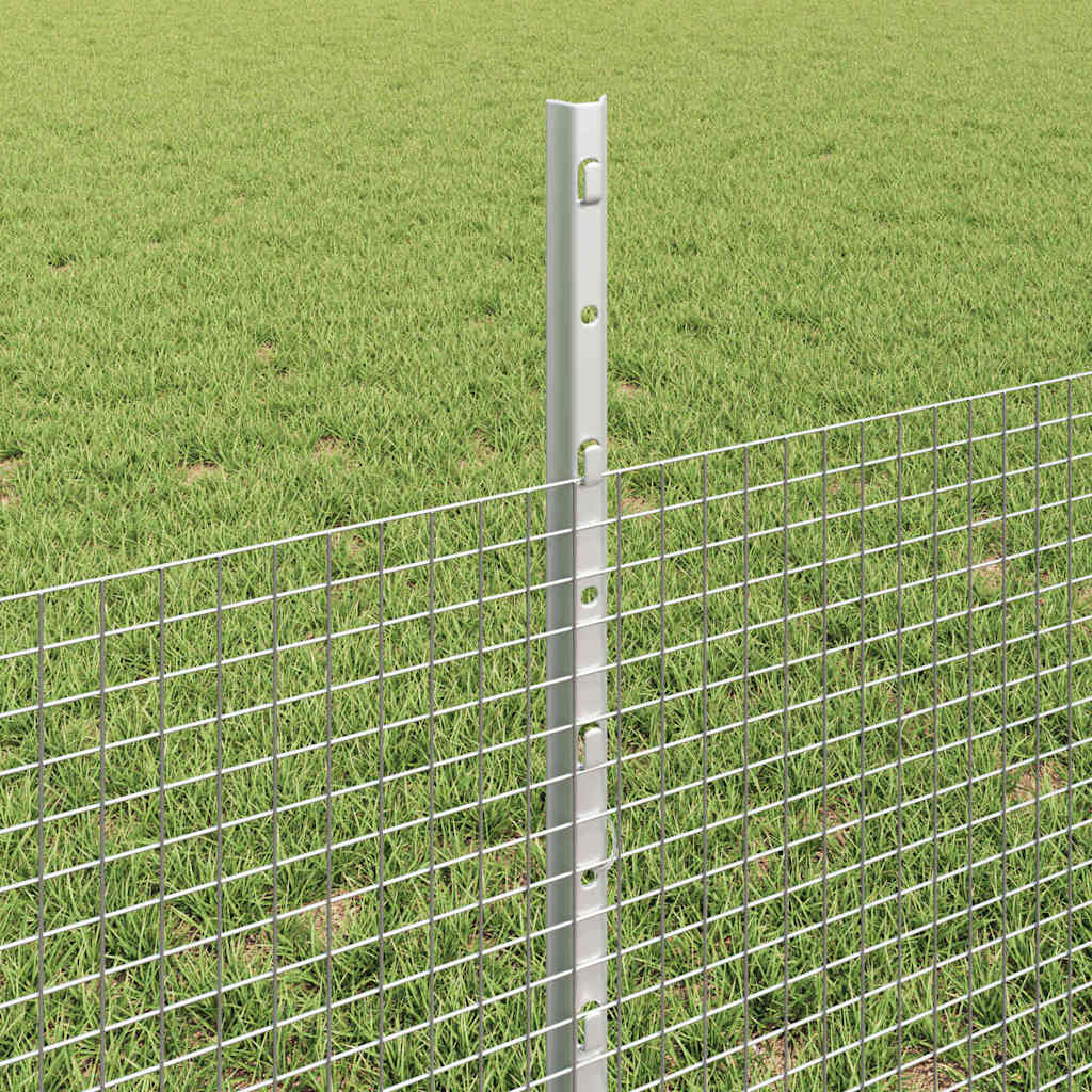Svejsede trådhegn med stolper 50 x 0,5 m Galvaniseret stål Sølv