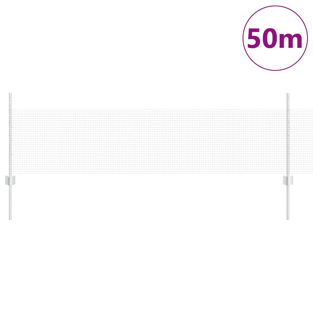 Svejsede trådhegn med stolper 50 x 0,5 m Galvaniseret stål Sølv