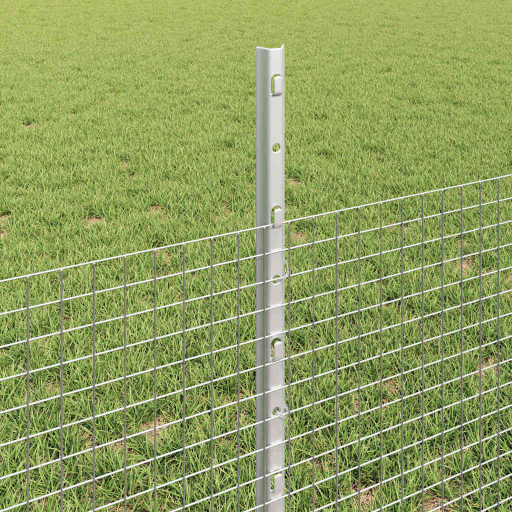 Svejsede trådhegn med stolper 50 x 0,5 m Galvaniseret stål Sølv