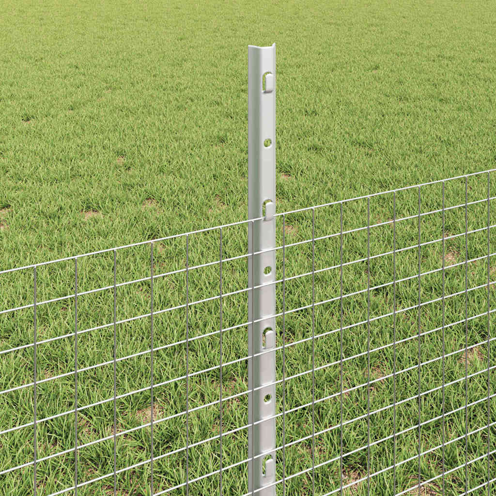 Svejsede trådhegn med stolper 50 x 0,5 m Galvaniseret stål Sølv