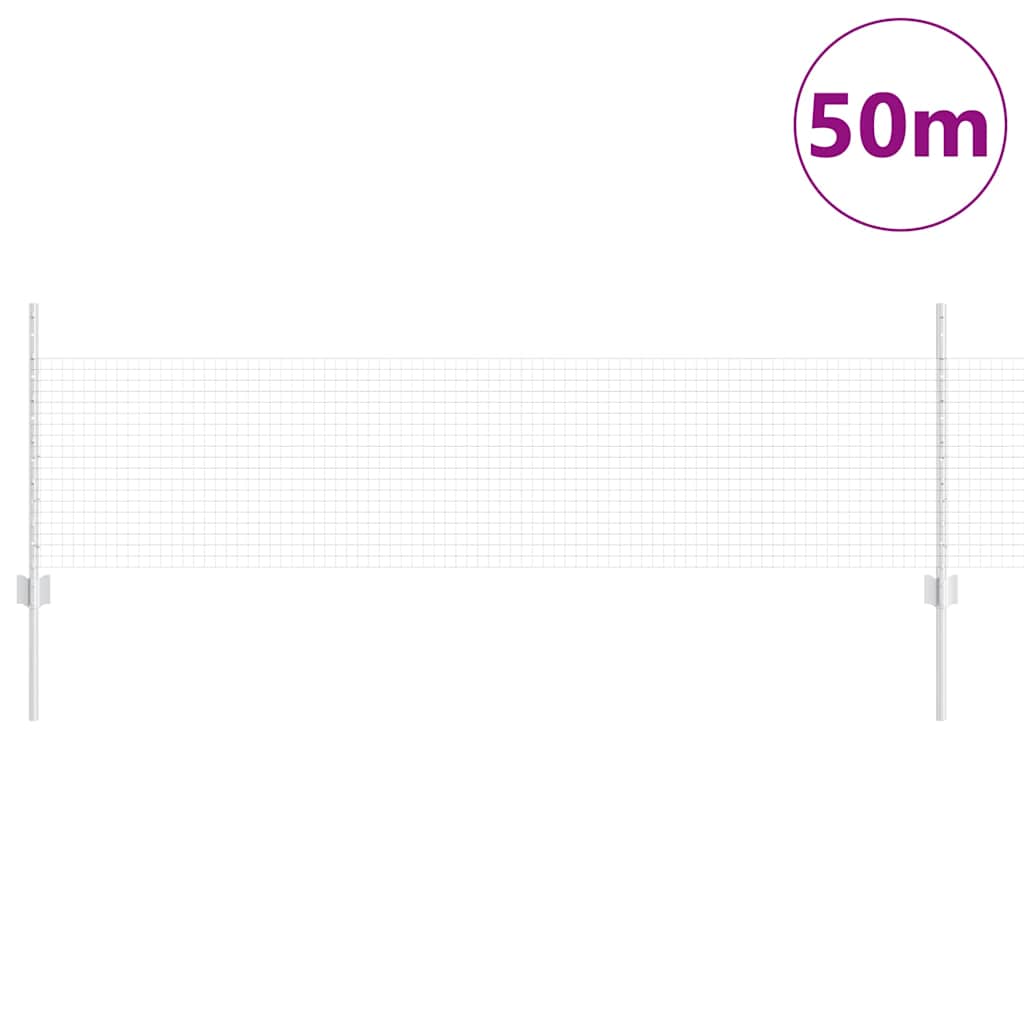 Svejsede trådhegn med stolper 50 x 0,5 m Galvaniseret stål Sølv