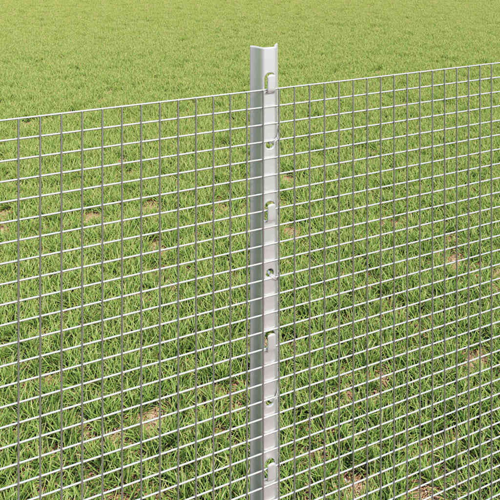 Svejsede trådhegn med stolper 50 x 0,6 m Galvaniseret stål Sølv