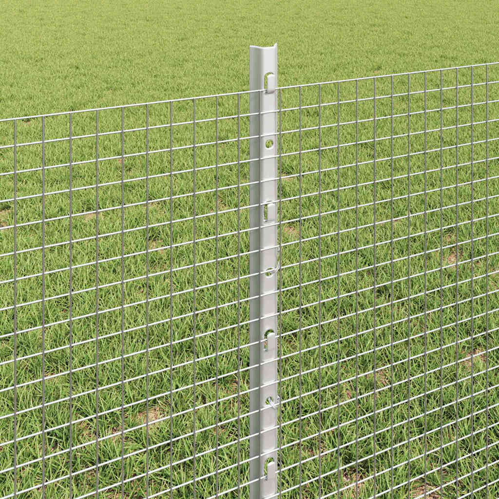 Svejsede trådhegn med stolper 50 x 0,6 m Galvaniseret stål Sølv