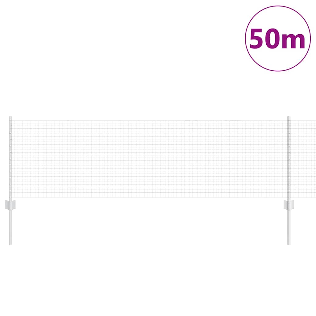Svejsede trådhegn med stolper 50 x 0,6 m Galvaniseret stål Sølv