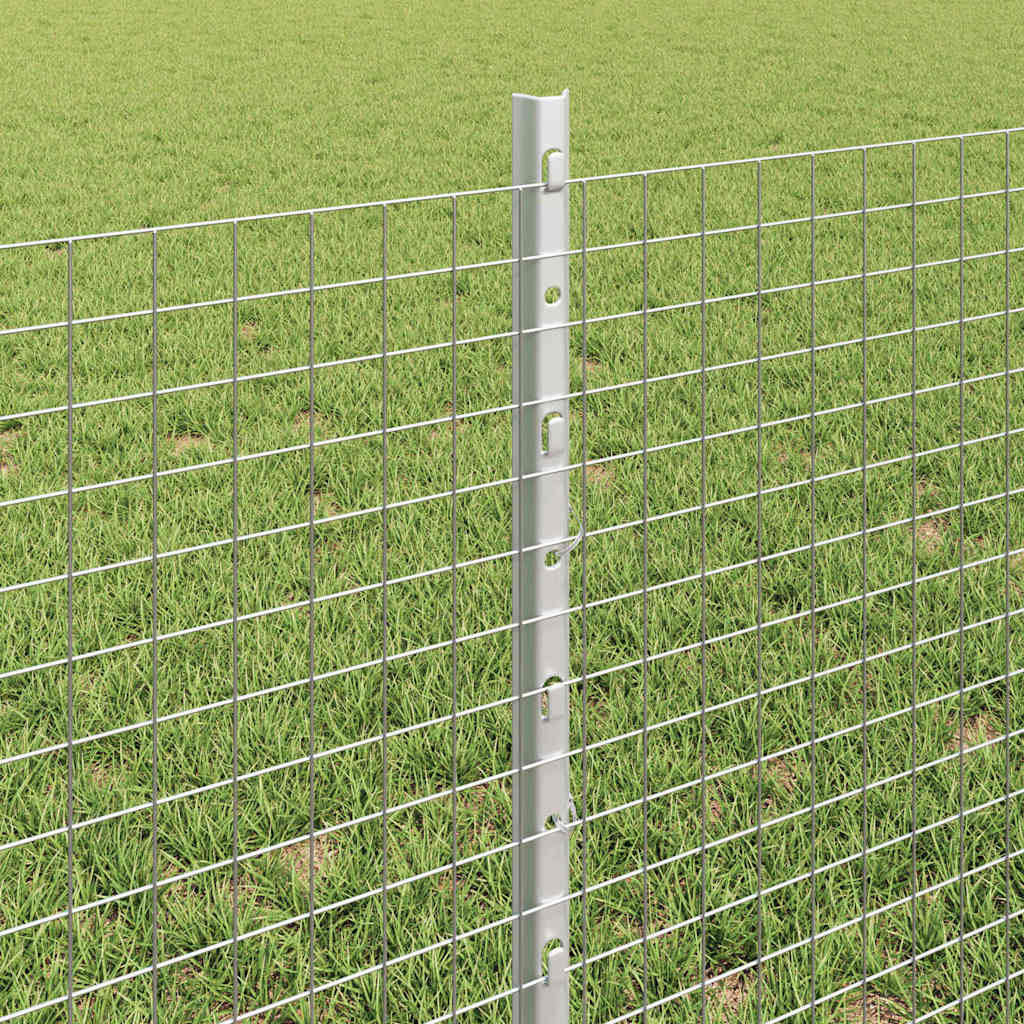 Svejsede trådhegn med stolper 50 x 0,6 m Galvaniseret stål Sølv