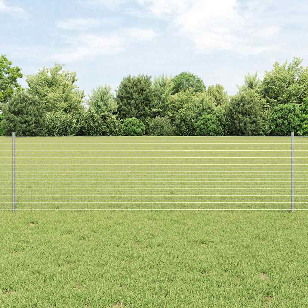 Svejsede trådhegn med stolper 50 x 0,6 m Galvaniseret stål Sølv