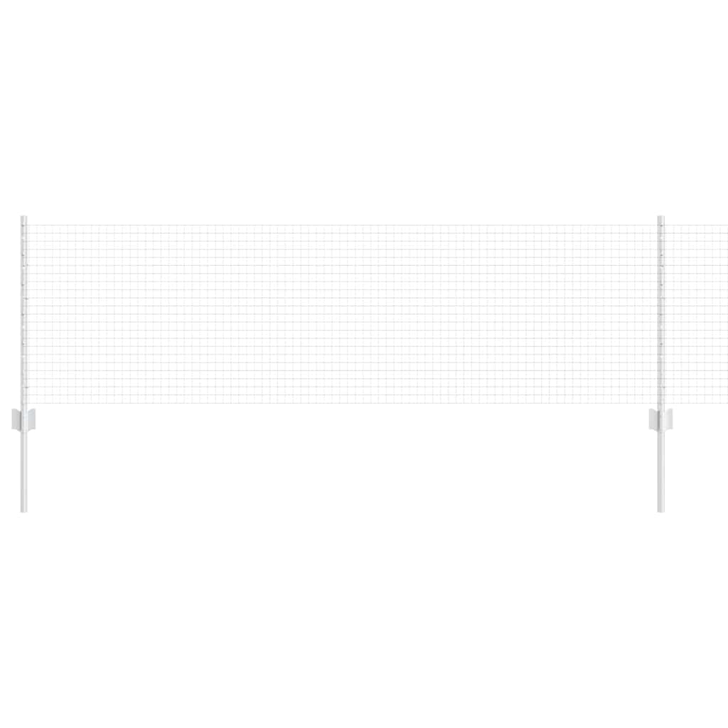 Svejsede trådhegn med stolper 50 x 0,6 m Galvaniseret stål Sølv