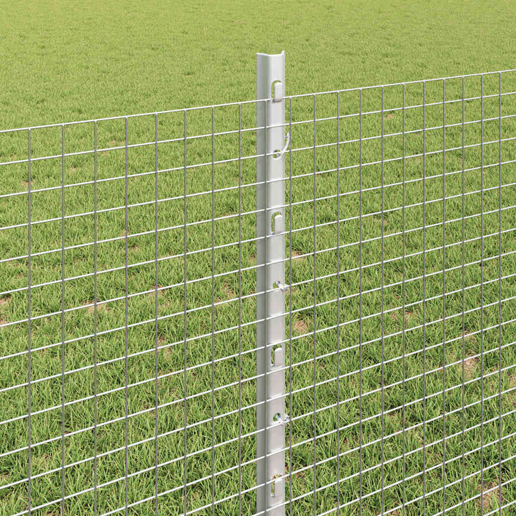 Svejsede trådhegn med stolper 50 x 0,8 m Galvaniseret stål Sølv