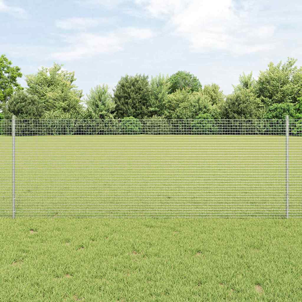 Svejsede trådhegn med stolper 50 x 0,8 m Galvaniseret stål Sølv
