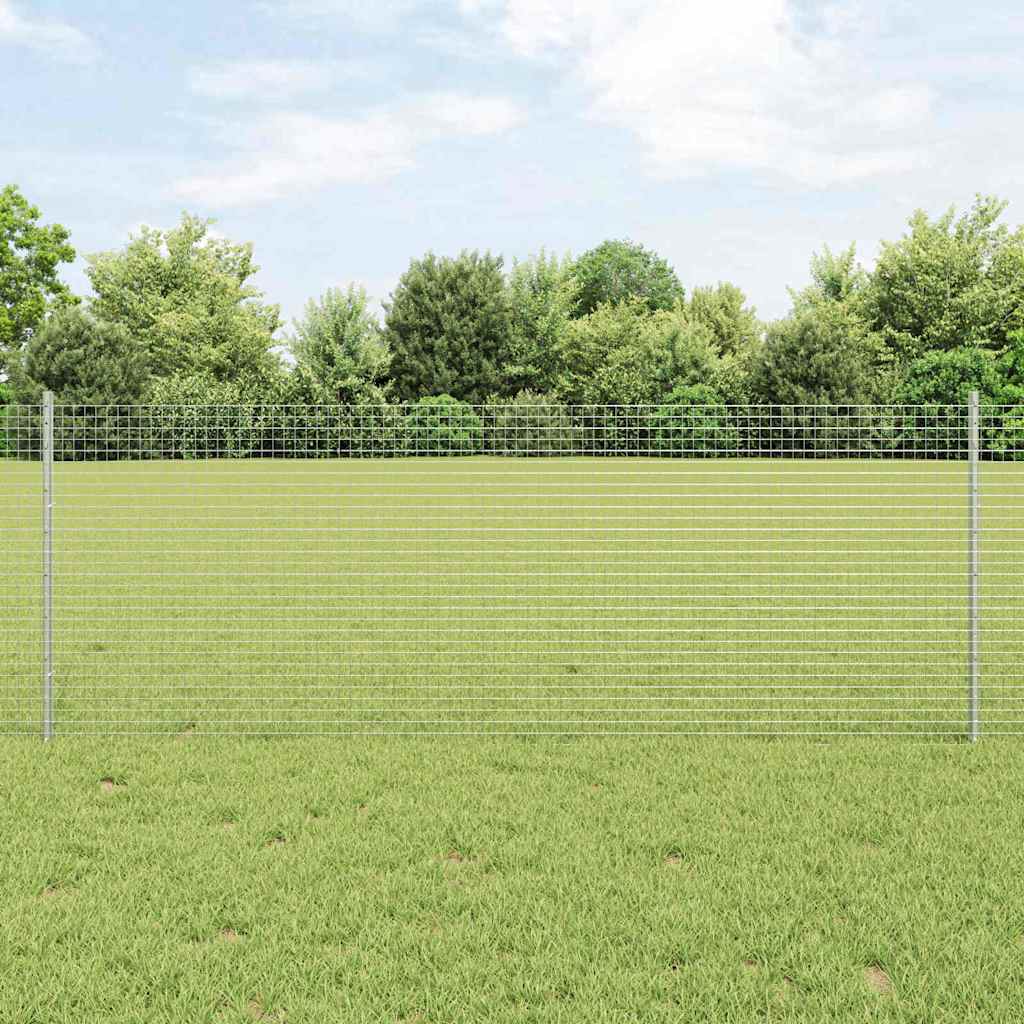 Svejsede trådhegn med stolper 50 x 0,8 m Galvaniseret stål Sølv