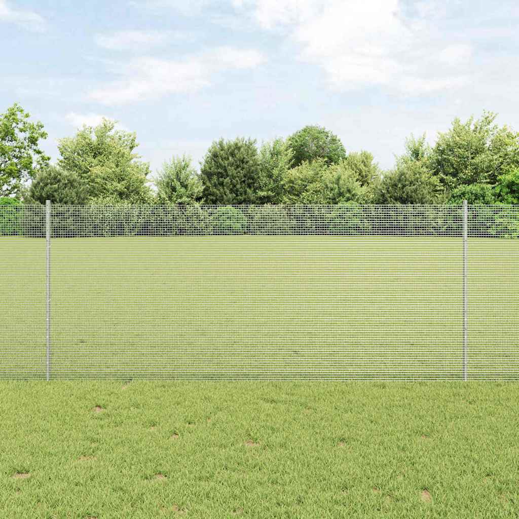 Svejsede trådhegn med stolper 50 x 1 m Galvaniseret stål Sølv