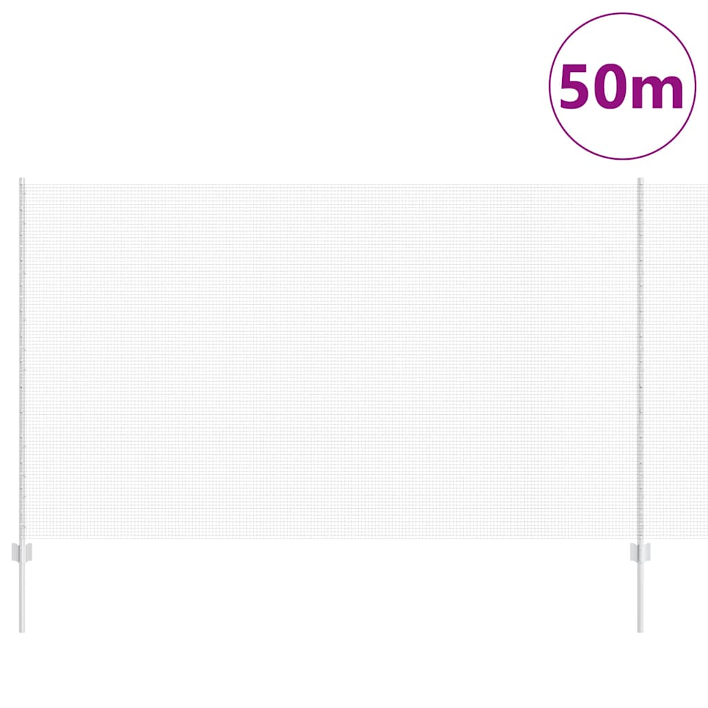 Svejsede trådhegn med stolper 50 x 1,4 m Galvaniseret stål Sølv