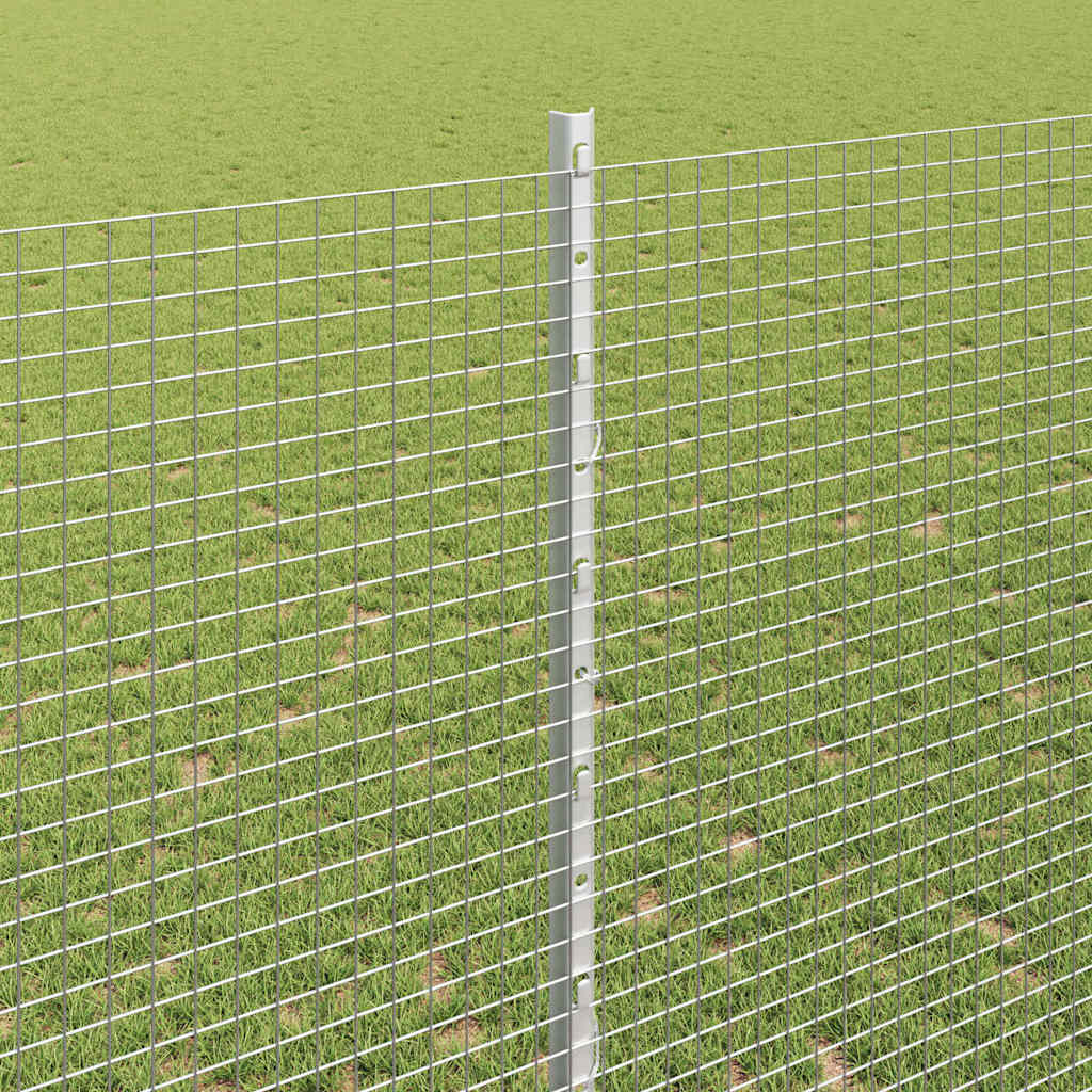 Svejsede trådhegn med stolper 50 x 1,4 m Galvaniseret stål Sølv