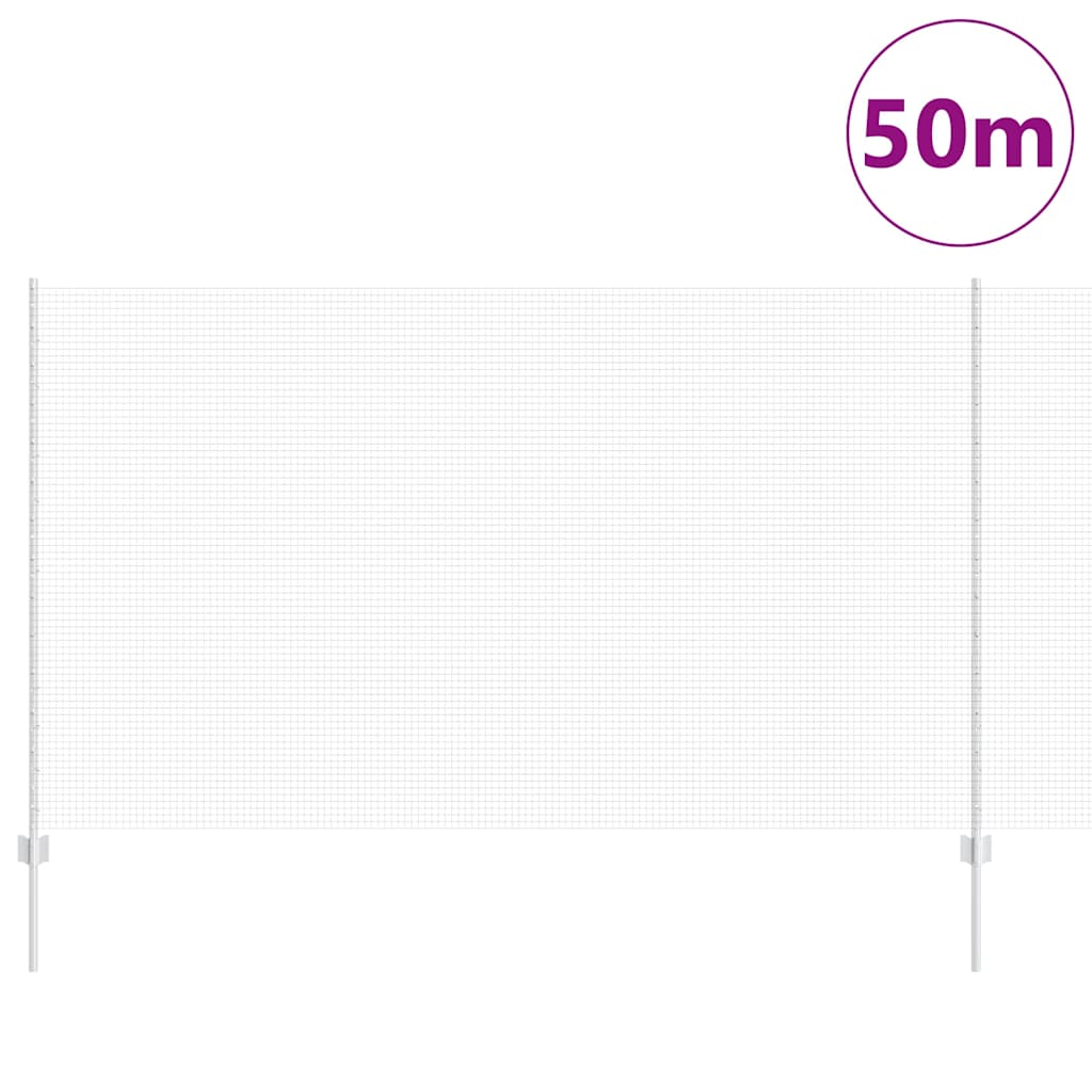 Svejsede trådhegn med stolper 50 x 1,4 m Galvaniseret stål Sølv