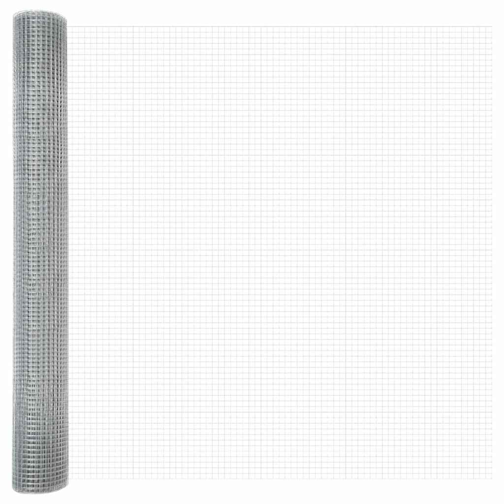 Svejsede trådhegn med stolper 100 x 1 m Galvaniseret stål Sølv