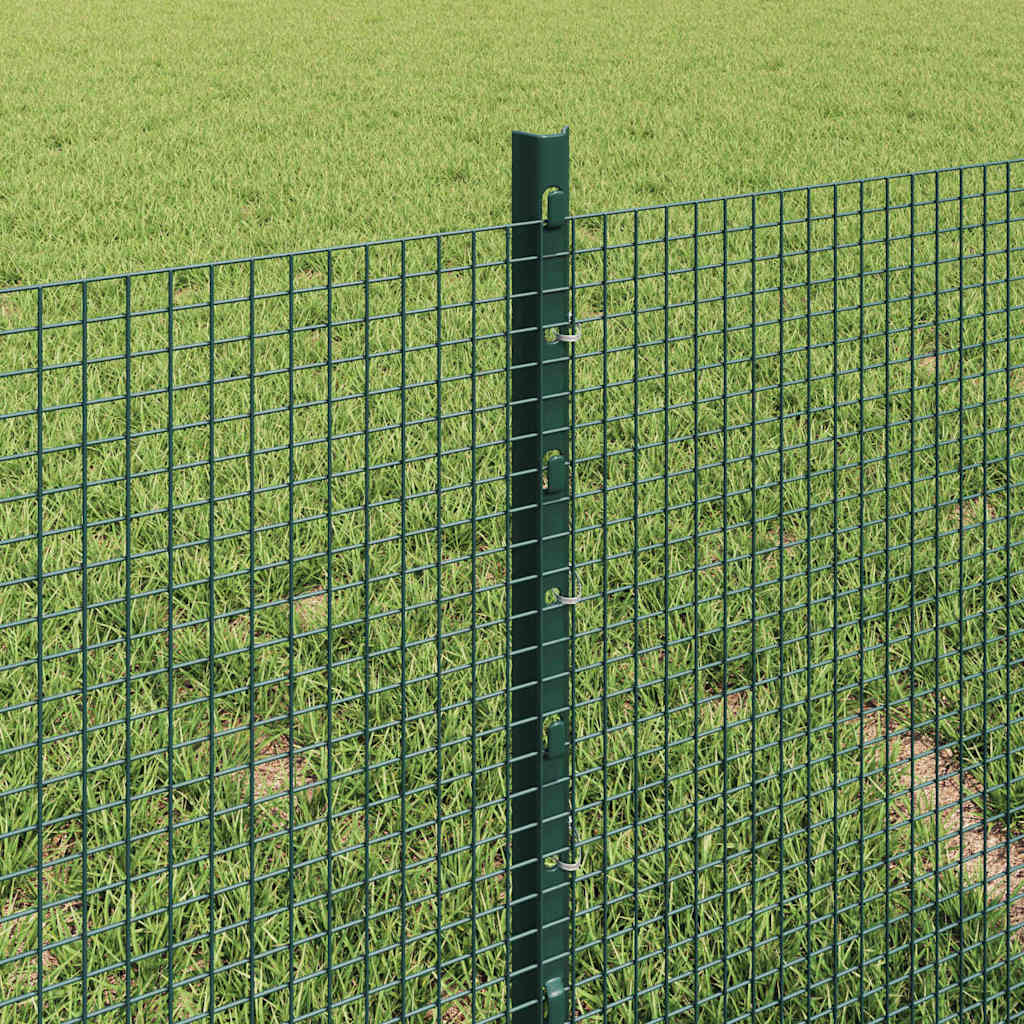 Svejsede trådhegn med stolper 10 x 0,4 m PVC-belagt stål Grøn