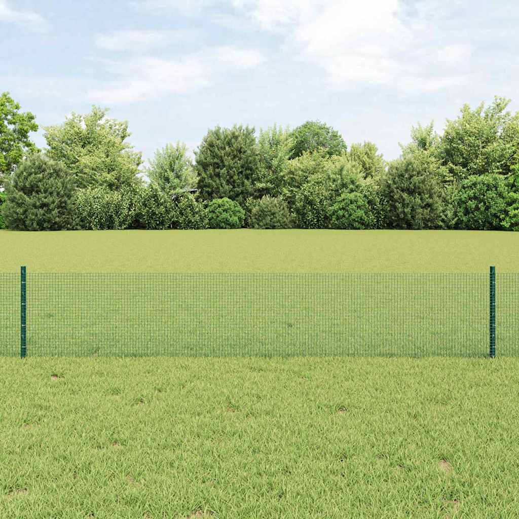 Svejsede trådhegn med stolper 10 x 0,4 m PVC-belagt stål Grøn