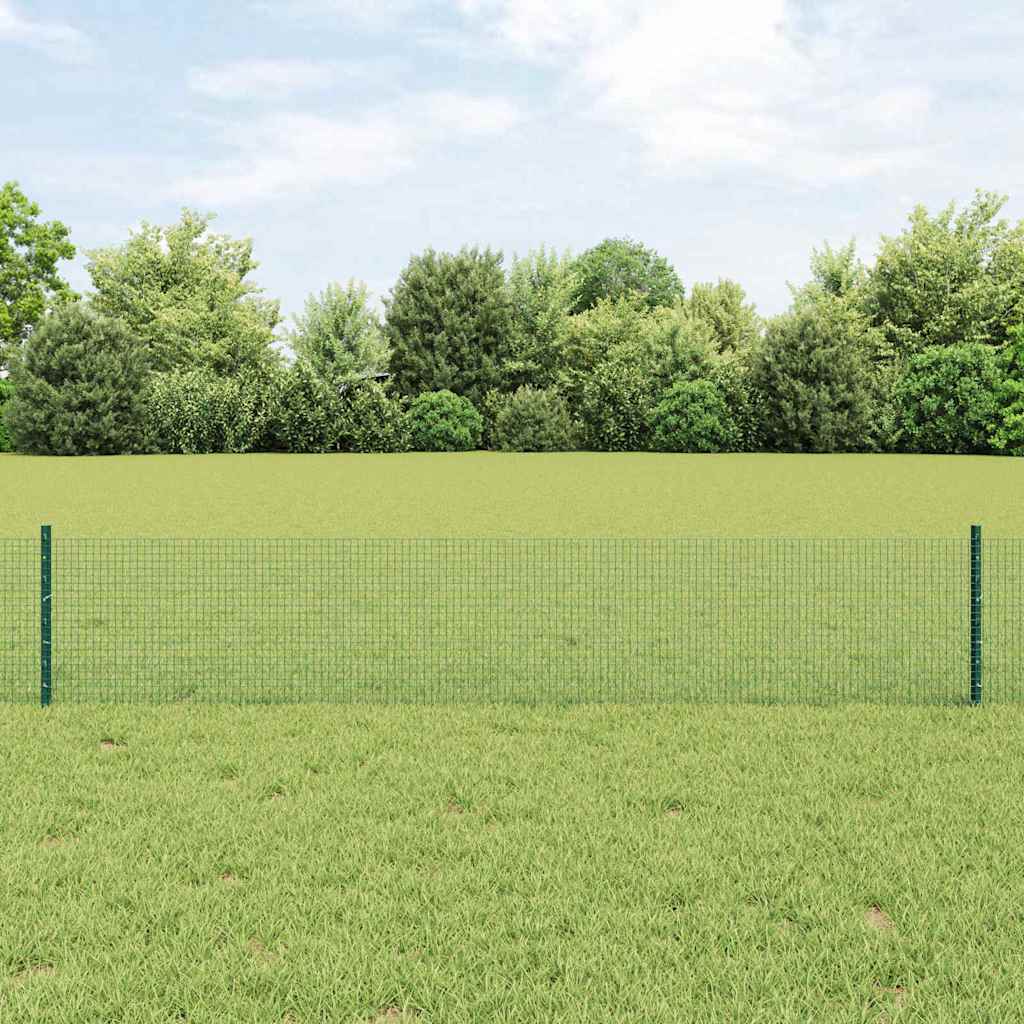 Svejsede trådhegn med stolper 10 x 0,4 m PVC-belagt stål Grøn