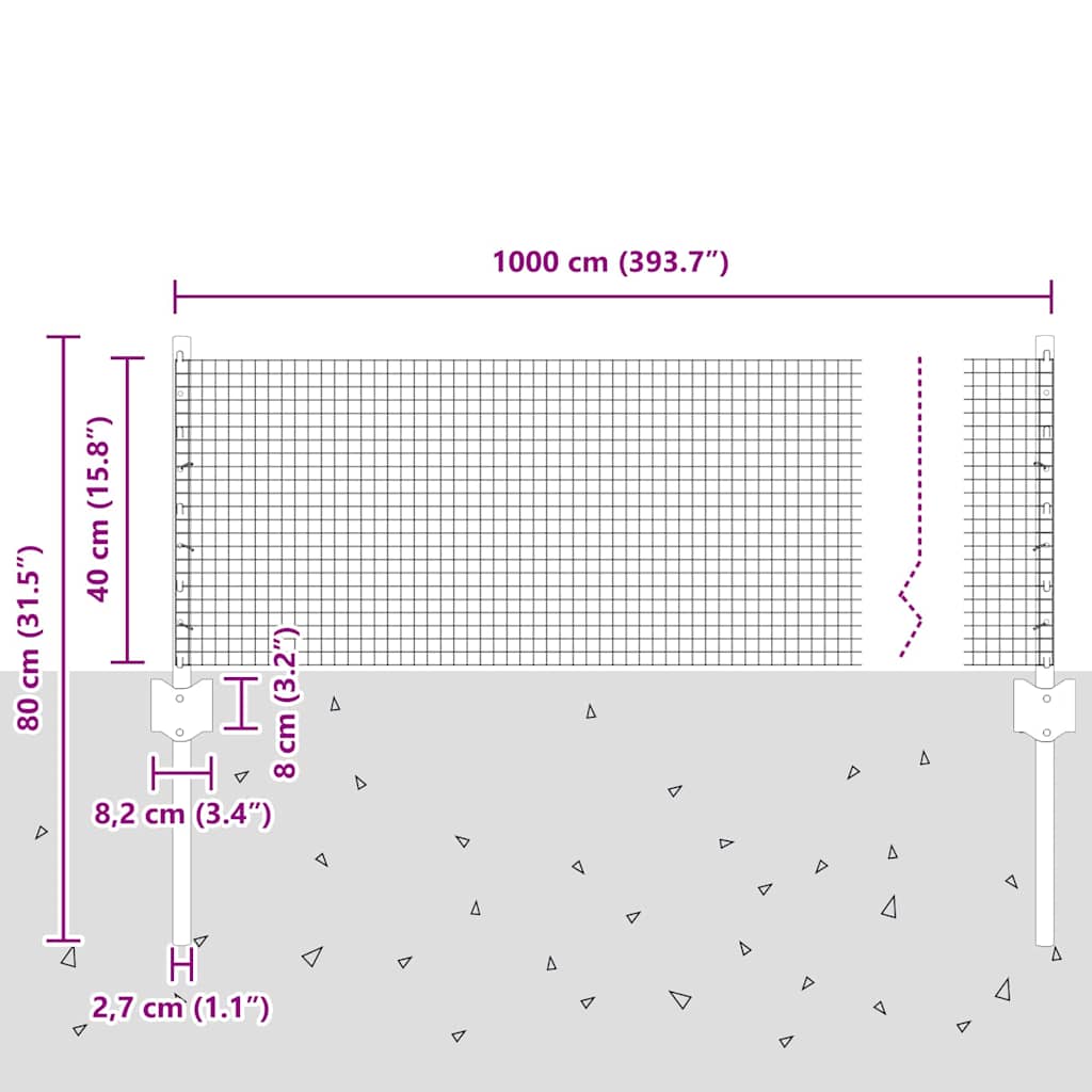 Svejsede trådhegn med stolper 10 x 0,4 m PVC-belagt stål Grøn