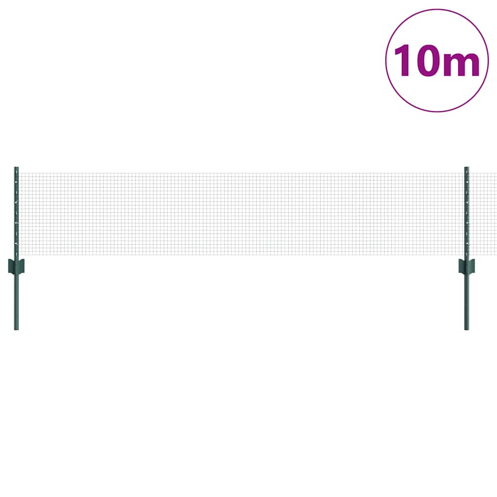 Svejsede trådhegn med stolper 10 x 0,4 m PVC-belagt stål Grøn