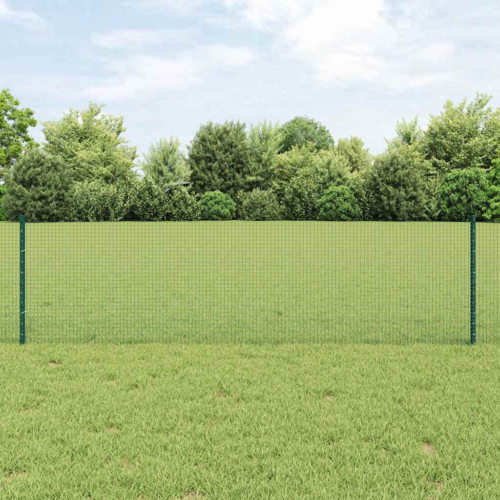 Svejsede trådhegn med stolper 10 x 0,6 m PVC-belagt stål Grøn