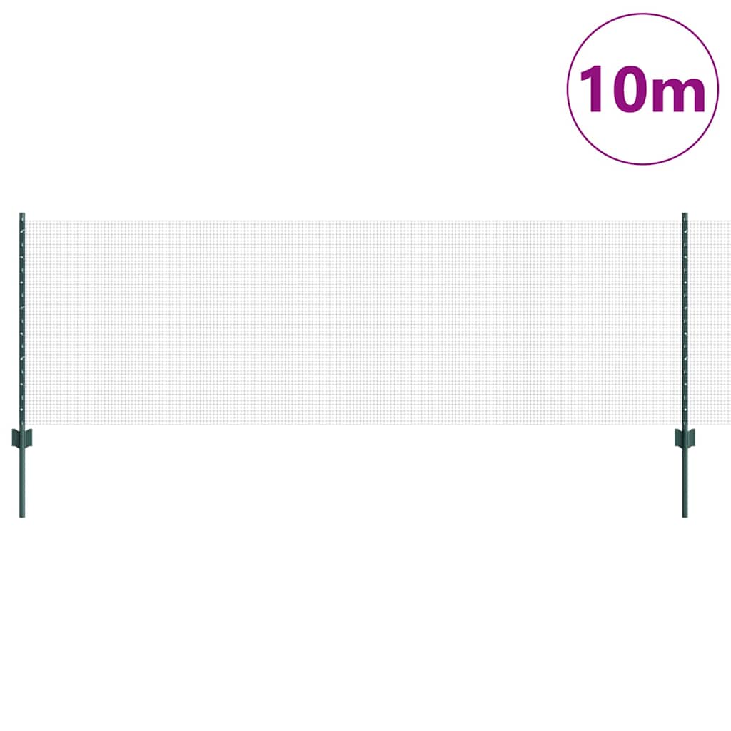 Svejsede trådhegn med stolper 10 x 0,8 m PVC-belagt stål Grøn