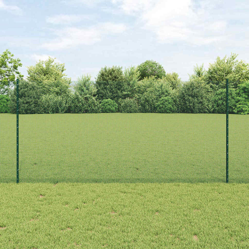 Svejsede trådhegn med stolper 10 x 1,2 m PVC-belagt stål Grøn