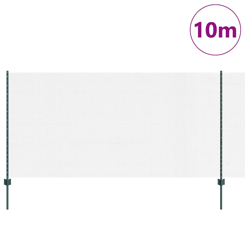 Svejsede trådhegn med stolper 10 x 1,2 m PVC-belagt stål Grøn