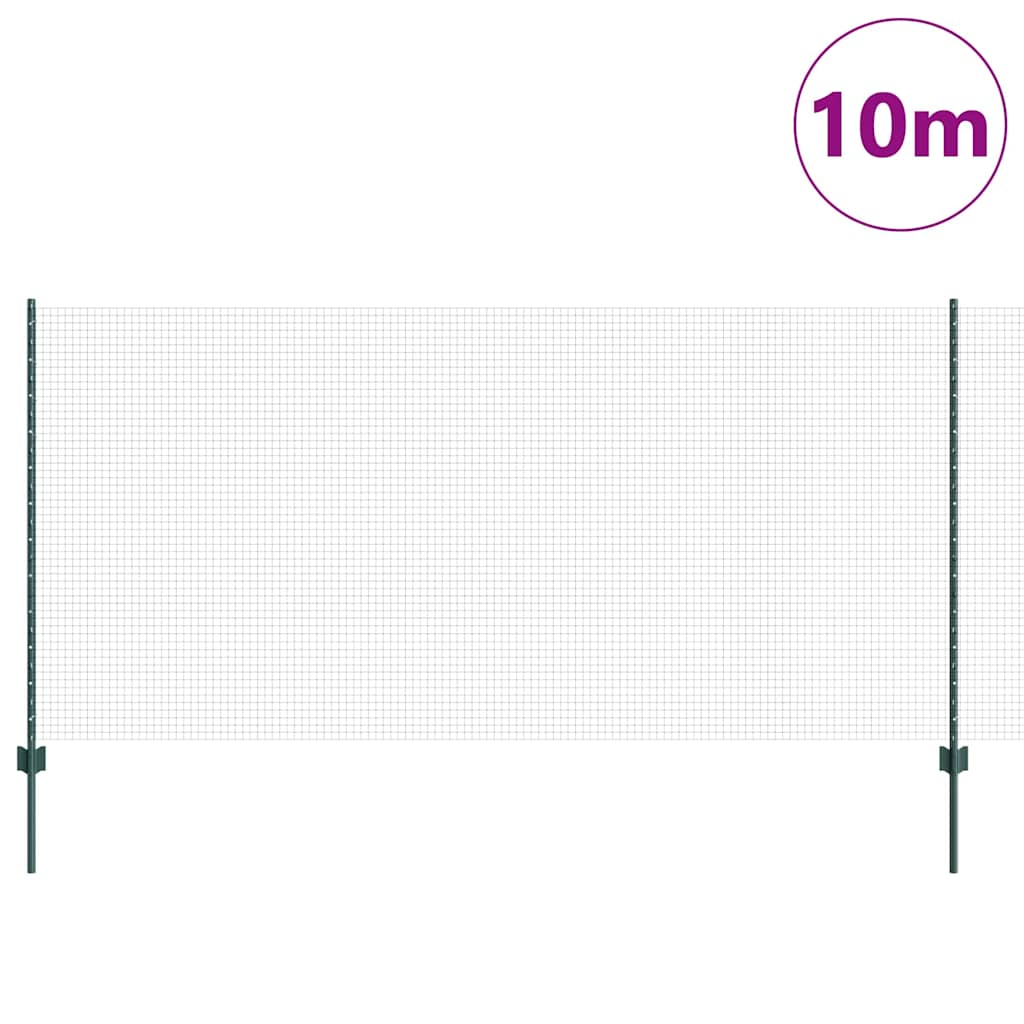 Svejsede trådhegn med stolper 10 x 1,2 m PVC-belagt stål Grøn